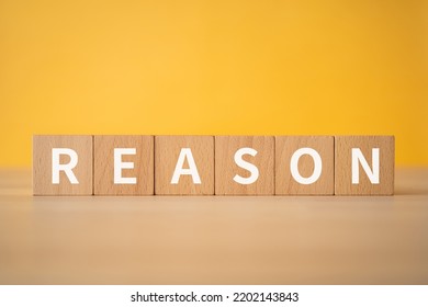Wooden blocks with "REASON" text of concept. - Shutterstock ID 2202143843