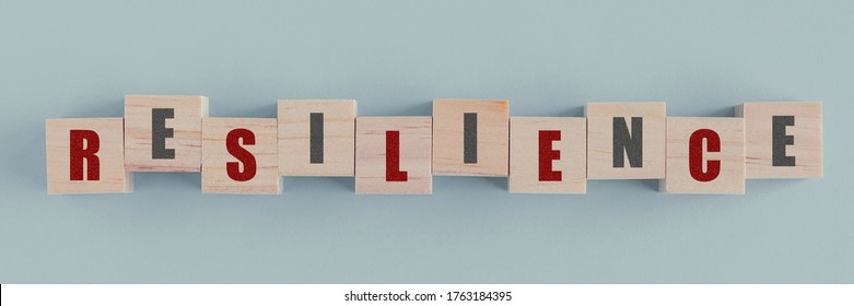 Wooden blocks with RESILIENCE word