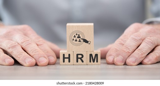 Wooden Blocks With Symbol Of Hrm Concept