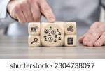 Wooden blocks with symbol of prospects concept