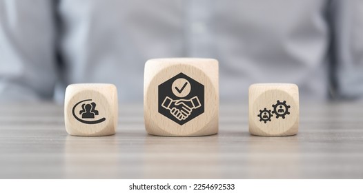 Wooden blocks with symbol of trust concept - Shutterstock ID 2254692533