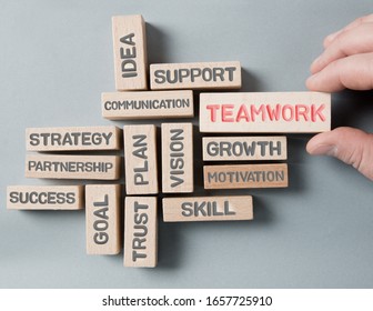 Wooden Blocks Teamwork Idea Strategy Skill Stock Photo 1657725910 ...