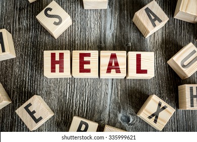 Wooden Blocks with the text: Heal
