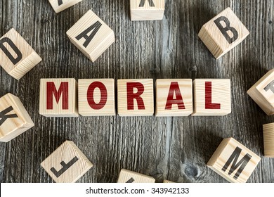 Wooden Blocks Text Moral Stock Photo (Edit Now) 343942133