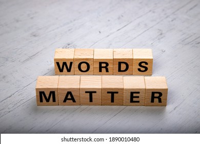 Wooden Blocks  In A White And Grey Board With The Text Words Matter