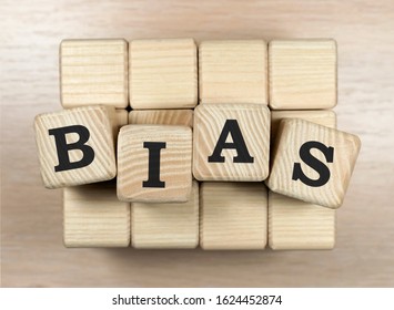 Wooden Blocks With The Word Bias. Prejudice. Personal Opinions. Preconception