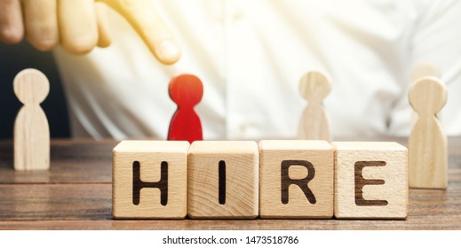 Wooden Blocks Word Hire Headhunter Selects Stock Photo (Edit Now