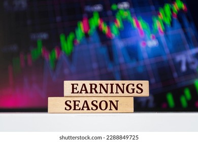 Wooden blocks with words 'Earnings Season'. Business concept