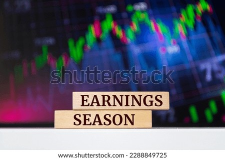 Wooden blocks with words 'Earnings Season'. Business concept