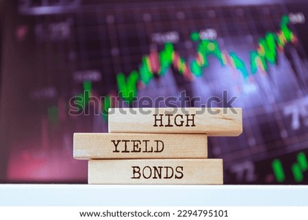 Wooden blocks with words 'High-Yield Bonds'. Business concept 商業照片 © 