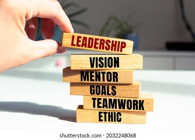 Wooden Blocks Words Leadership Concept Business Stock Photo 2032248068 ...