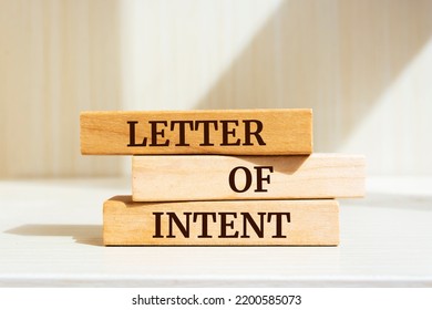 Wooden blocks with words 'Letter of Intent'. - Shutterstock ID 2200585073