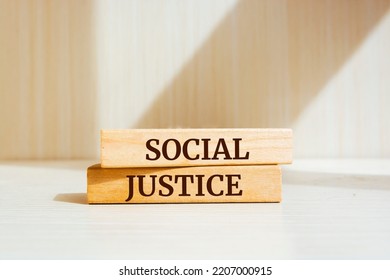 Wooden blocks with words 'Social Justice'. - Shutterstock ID 2207000915