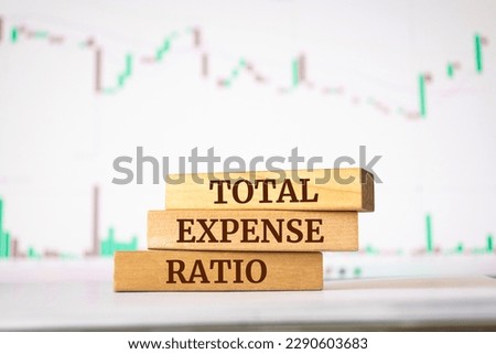 Wooden blocks with words 'TOTAL EXPENSE RATIO'. Business concept
