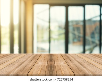 Wood Table Top On Blur Window Stock Photo 754380301 | Shutterstock