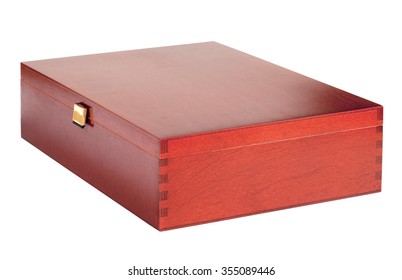 Wooden Board Game Box Isolated On A White Background