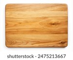 Wooden board isolated on white, top view