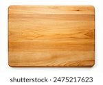 Wooden board isolated on white, top view