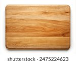 Wooden board isolated on white, top view