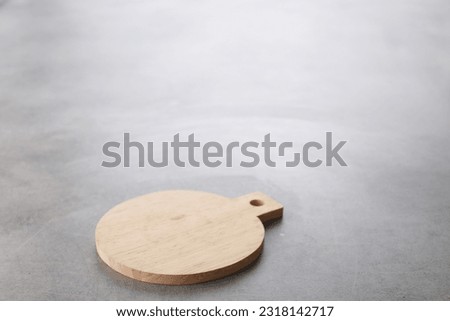 Wooden board on marble grey background. wooden tray Props decoration background for food photography styling photshoot.