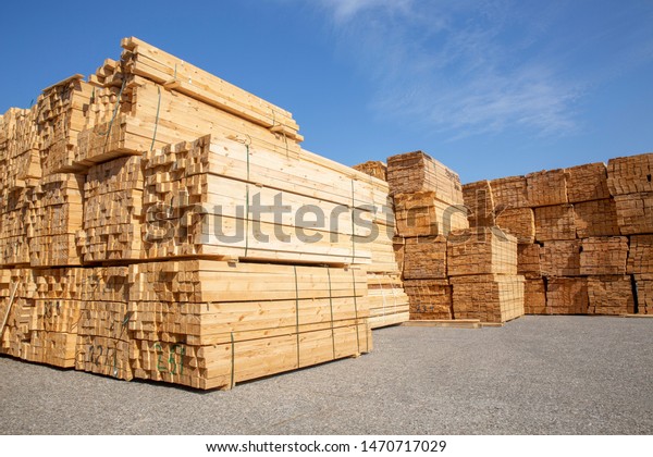 Wooden boards, lumber, industrial wood, timber. Pine
wood timber 