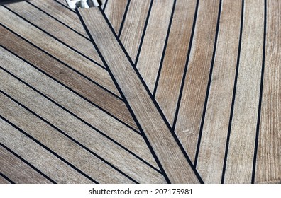 Wooden Boat Deck On A Sunny Day