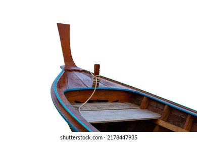 Wooden Boat Ship Bow Head Nose Front View Isolated On White Background