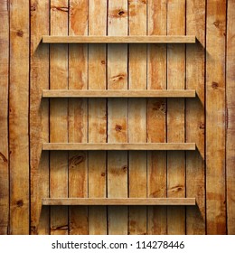 Wooden Book Shelf Background