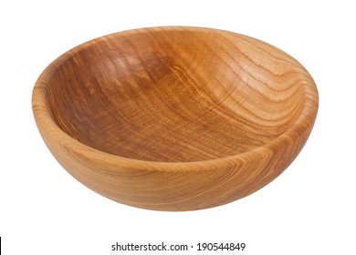 Wooden bowl isolated on white - Shutterstock ID 190544849