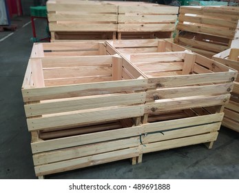 Wooden Box And Empty Space.wooden Box.Empty Wooden Fruit Crate