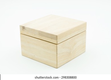 Wooden Box Isolated On White