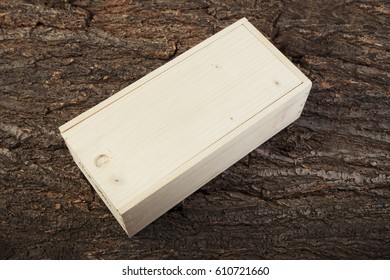 Wooden Box Mockup On A Woooden Background Closed