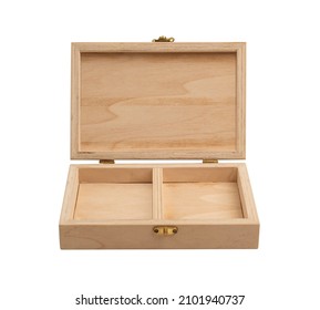 Wooden box on white background. Wooden box mockup. Multipurpose box. Isolated. Clipping Path.