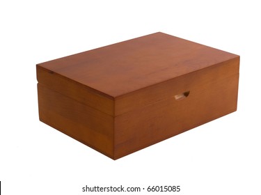 Wooden Box On White Background