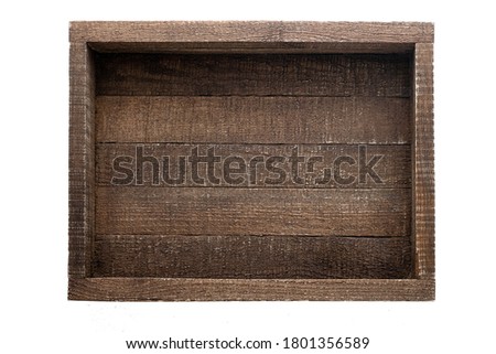 
Wooden box on a white isolated background, top view.
