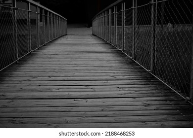 Wooden Bridge In Antwerp Park.