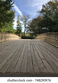 Wooden Bridge In Central Park