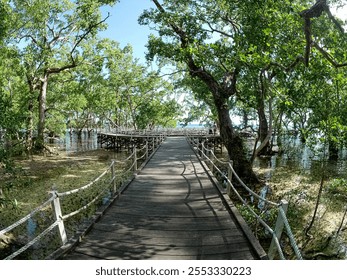 Wooden bridge to get to tourist attractions - Powered by Shutterstock