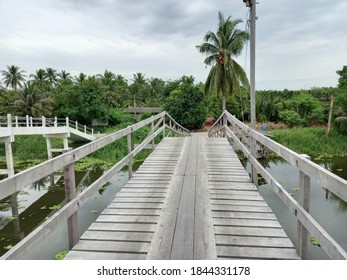 Wooden Bridge On The Tha Chin River