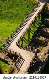 Wooden Bridge Over The Castle Moat