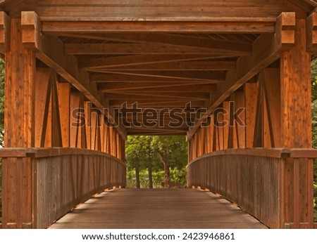 wooden bridge path over river in germany