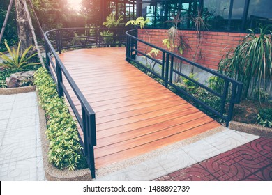 Wooden Bridge, Ramp Up, Beautiful Coffee Shop.