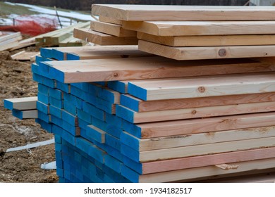 wooden building material home frame outdoor natural horizontal - Shutterstock ID 1934182517