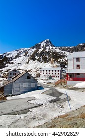 Wooden Buildings Remaining At Abandoned Gold Mine  Was A Rich Gold Rush Of Alaska History.