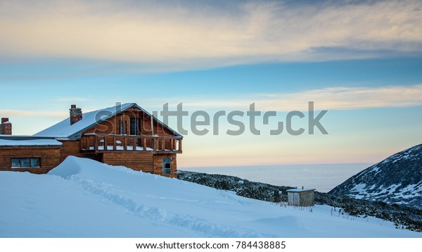 Wooden Cabin On Mountain Top Musala Stock Photo Edit Now 784438885