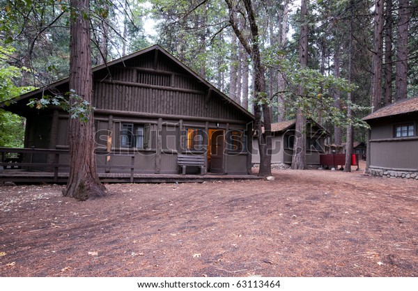 Wooden Cabin Woods Bear Scratches On Stock Photo Edit Now 63113464