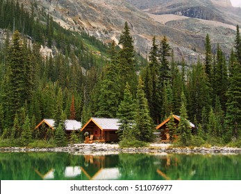 Wooden cabins at Lake O'Hara, Yoho National Park, British Columbia, Canada - Powered by Shutterstock