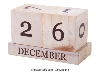 Wooden Calender 26th December Clipping Path Stock Photo 134265443 ...