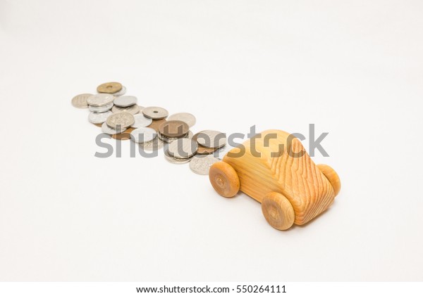 Wooden car and\
money