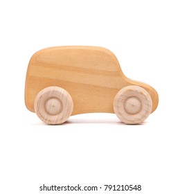 wooden car on the white background